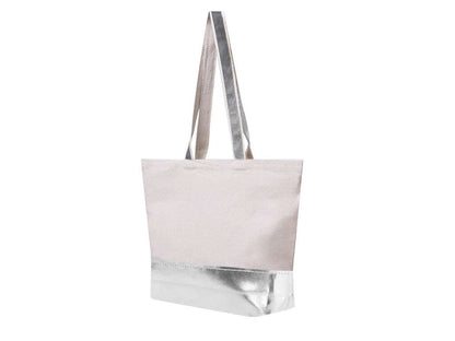 Bolsa de algodón reciclado y polipiel metalizada resistente 8 kg