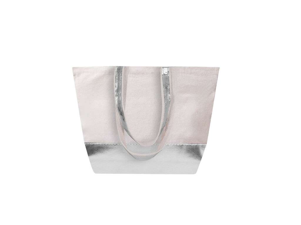 Bolsa de algodón reciclado y polipiel metalizada resistente 8 kg