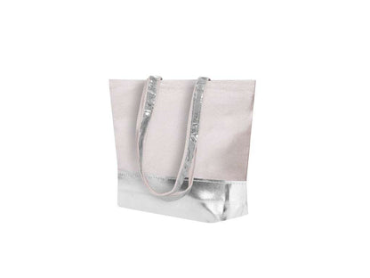 Bolsa de algodón reciclado y polipiel metalizada resistente 8 kg