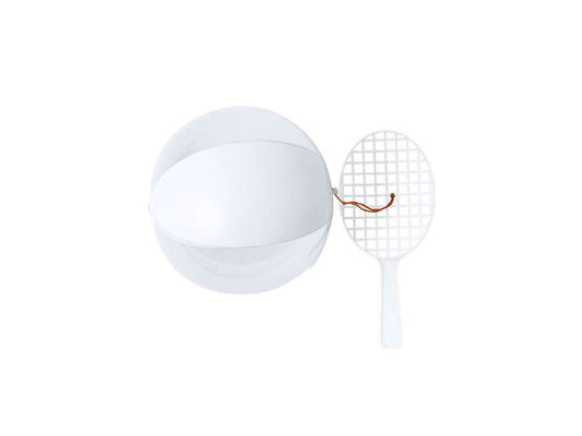 Set de Raqueta y Balón Skippy Blanco y Translúcido con Bolsa Reciclada