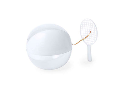 Set de Raqueta y Balón Skippy Blanco y Translúcido con Bolsa Reciclada