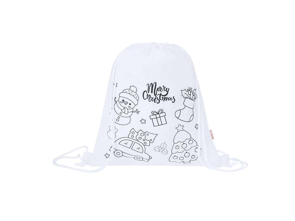 Mochila infantil navideña para colorear con ceras y cierre de cuerda