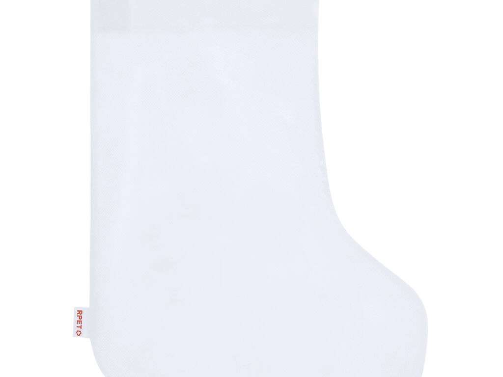 Calcetín navideño blanco RPET para colorear con ceras - Mordy
