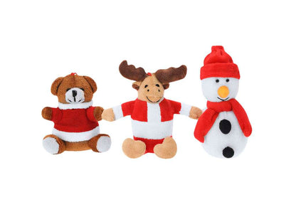 Llaveros Peluche Navideños Renos, Muñeco de Nieve y Oso