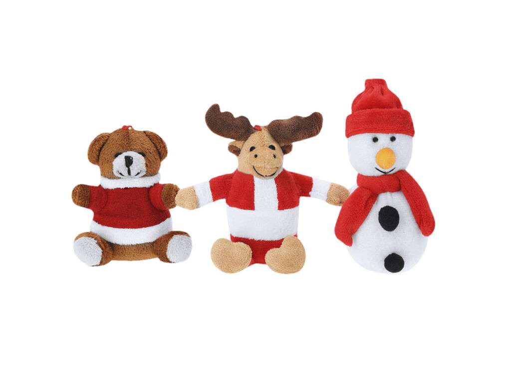 Llaveros Peluche Navideños Renos, Muñeco de Nieve y Oso