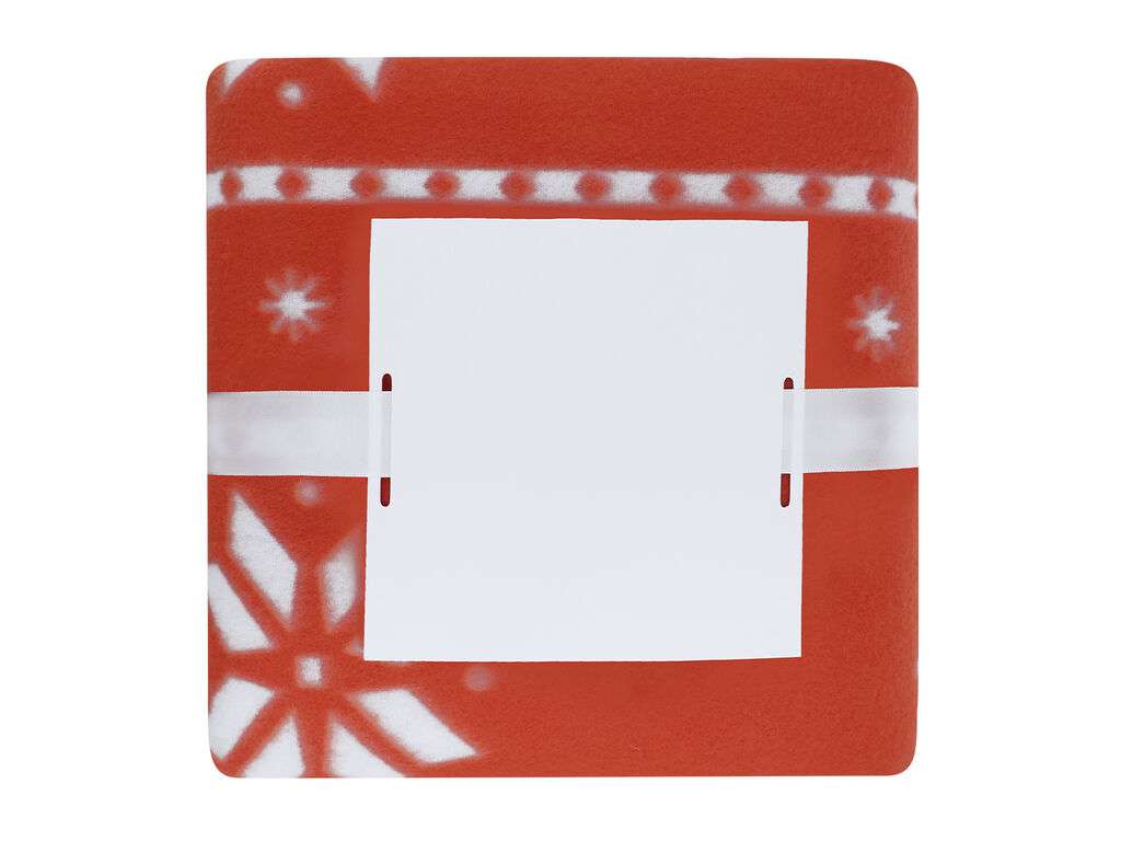 Manta navideña roja Yalanny 130x160 cm en poliéster RPET