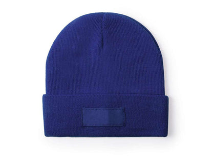 Gorro infantil suave y elástico de acrílico con dobladillo y etiqueta