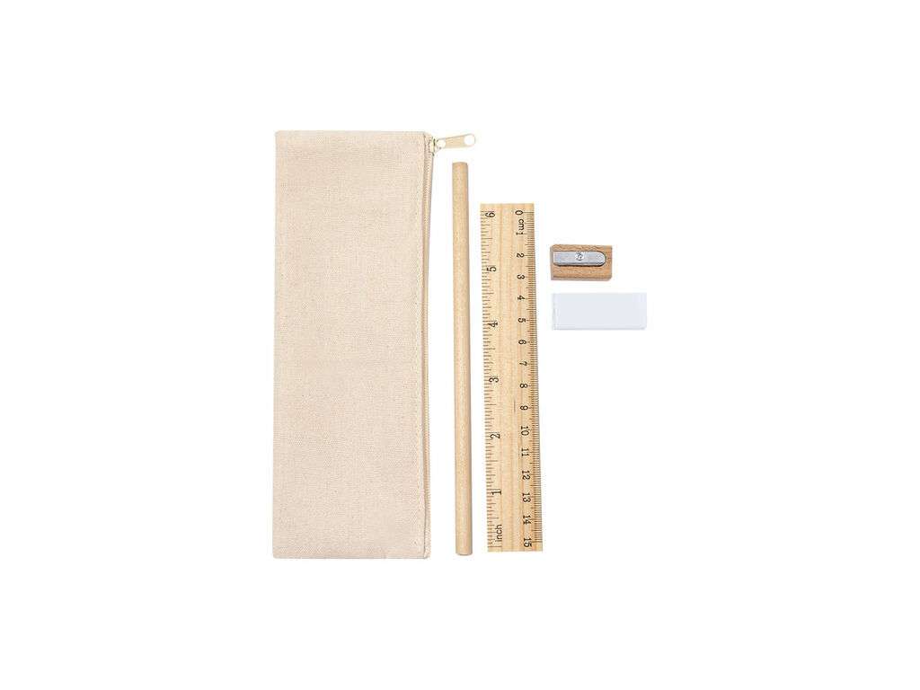 Set de Papelería 4 Piezas en Estuche de Algodón con Cremallera