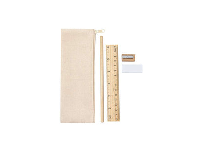 Set de Papelería 4 Piezas en Estuche de Algodón con Cremallera