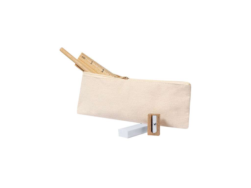 Set de Papelería 4 Piezas en Estuche de Algodón con Cremallera