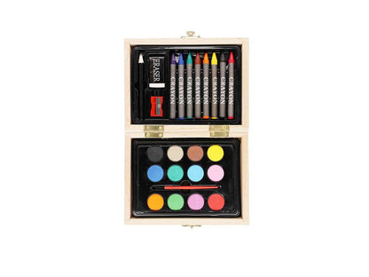 Set de 24 piezas para colorear en estuche de madera con cierre metálico
