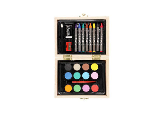Set de 24 piezas para colorear en estuche de madera con cierre metálico