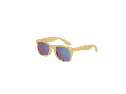 Gafas de sol Sailek con montura madera y lentes espejo verde