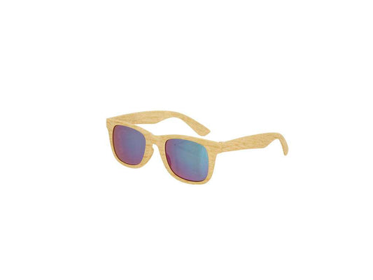 Gafas de sol Sailek con montura madera y lentes espejo verde