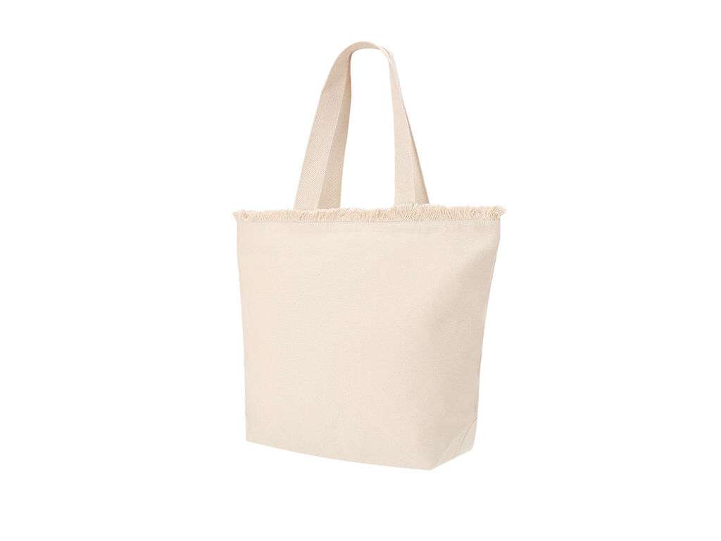 Bolsa de algodón con flecos y cierre de cremallera - Estilo y seguridad