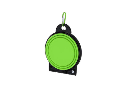 Bowl plegable para mascotas con mosquetón y doble compartimento 450 ml