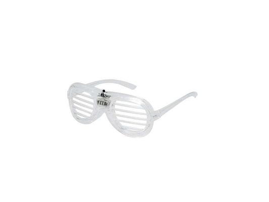Gafas luminosas LED Tarsem con montura transparente y lentes de rejilla
