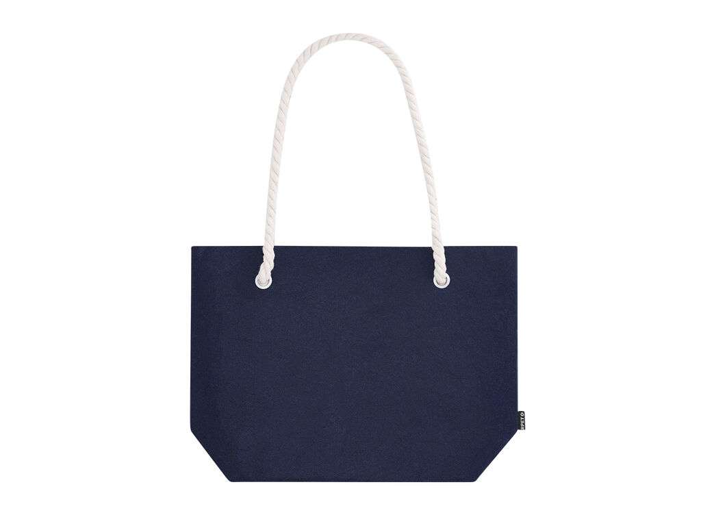 Bolsa de fieltro reciclado con asas de algodón y refuerzo, resistente 6kg