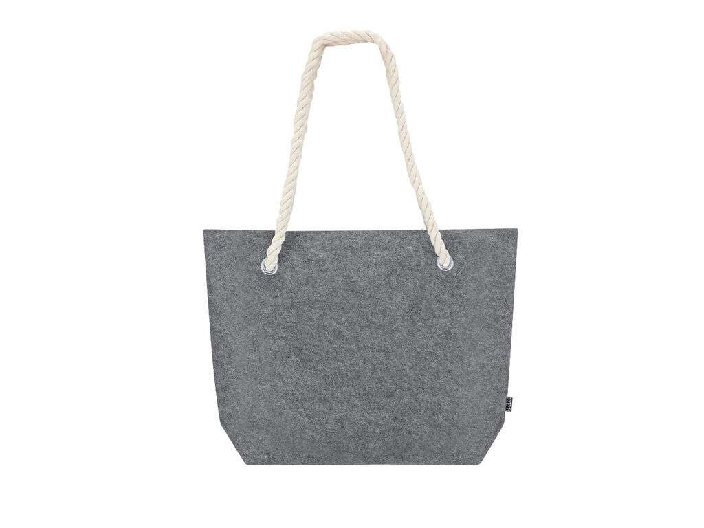 Bolsa de fieltro reciclado con asas de algodón y refuerzo, resistente 6kg