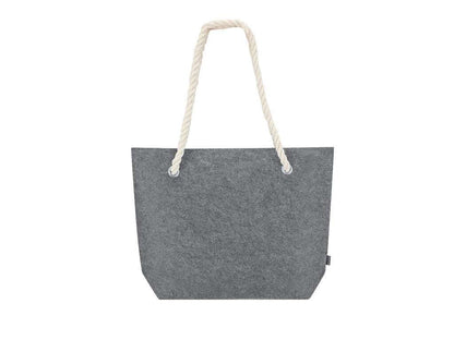 Bolsa de fieltro reciclado con asas de algodón y refuerzo, resistente 6kg