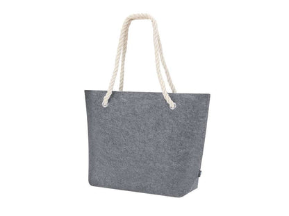 Bolsa de fieltro reciclado con asas de algodón y refuerzo, resistente 6kg
