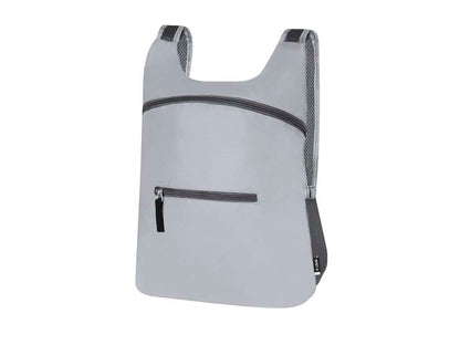 Mochila Plegable RPET Reflectante con Bolsillo y Cinta de Transporte