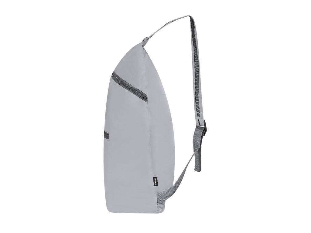 Mochila Plegable RPET Reflectante con Bolsillo y Cinta de Transporte