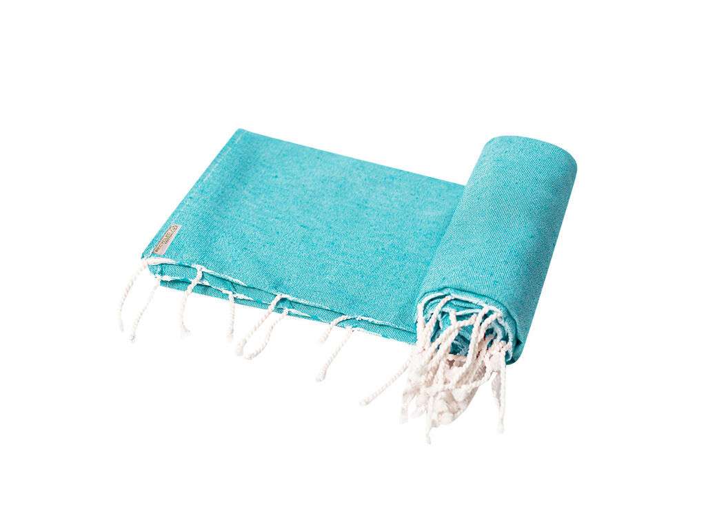 Pareo toalla sostenible de algodón reciclado y RPET 180g/m²