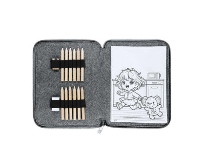Set de lápices de colores Shepher con estuche de fieltro RPET