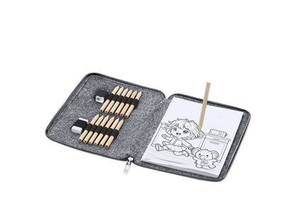 Set de lápices de colores Shepher con estuche de fieltro RPET