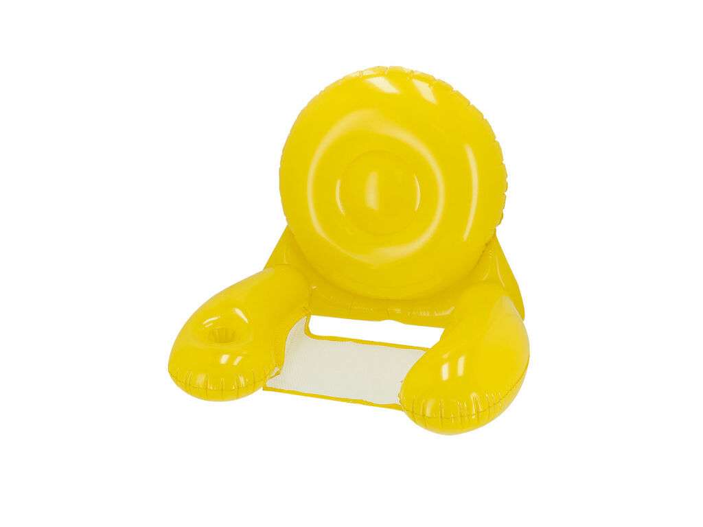 Sillón Kokoro con reposabrazos en PVC resistente y poliéster blanco