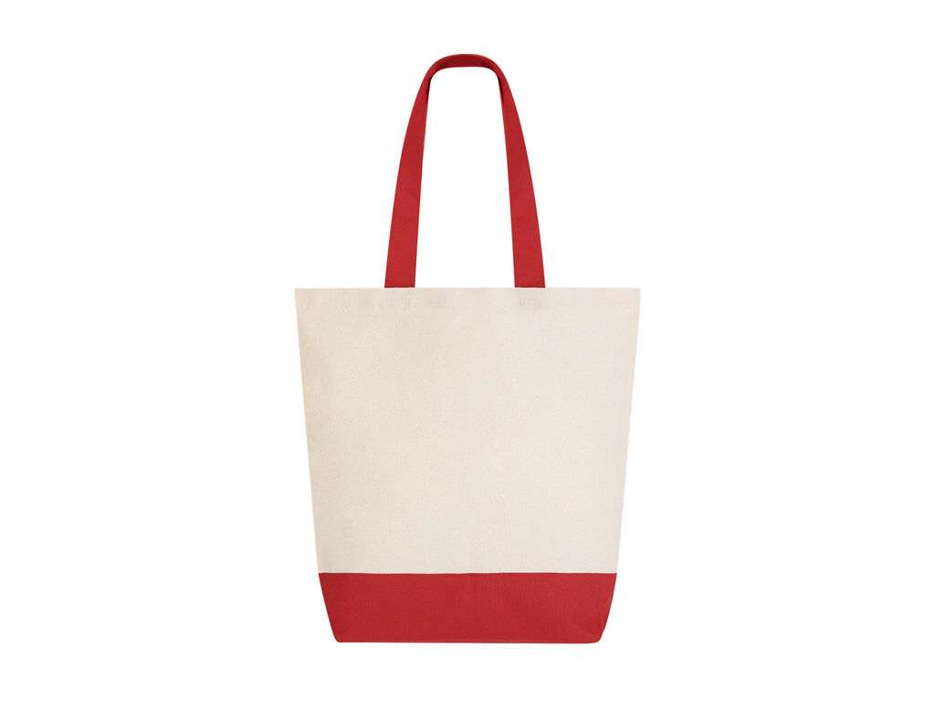 Bolsa de algodón Heleta 280 g/m² con asas largas y bolsillo