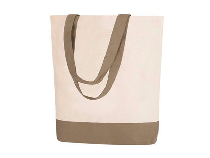 Bolsa de algodón Heleta 280 g/m² con asas largas y bolsillo