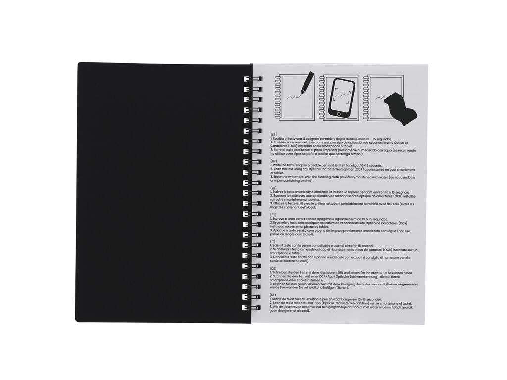 Libreta y Bolígrafo Borrable Gratox con Paño Limpiador y 18 Páginas