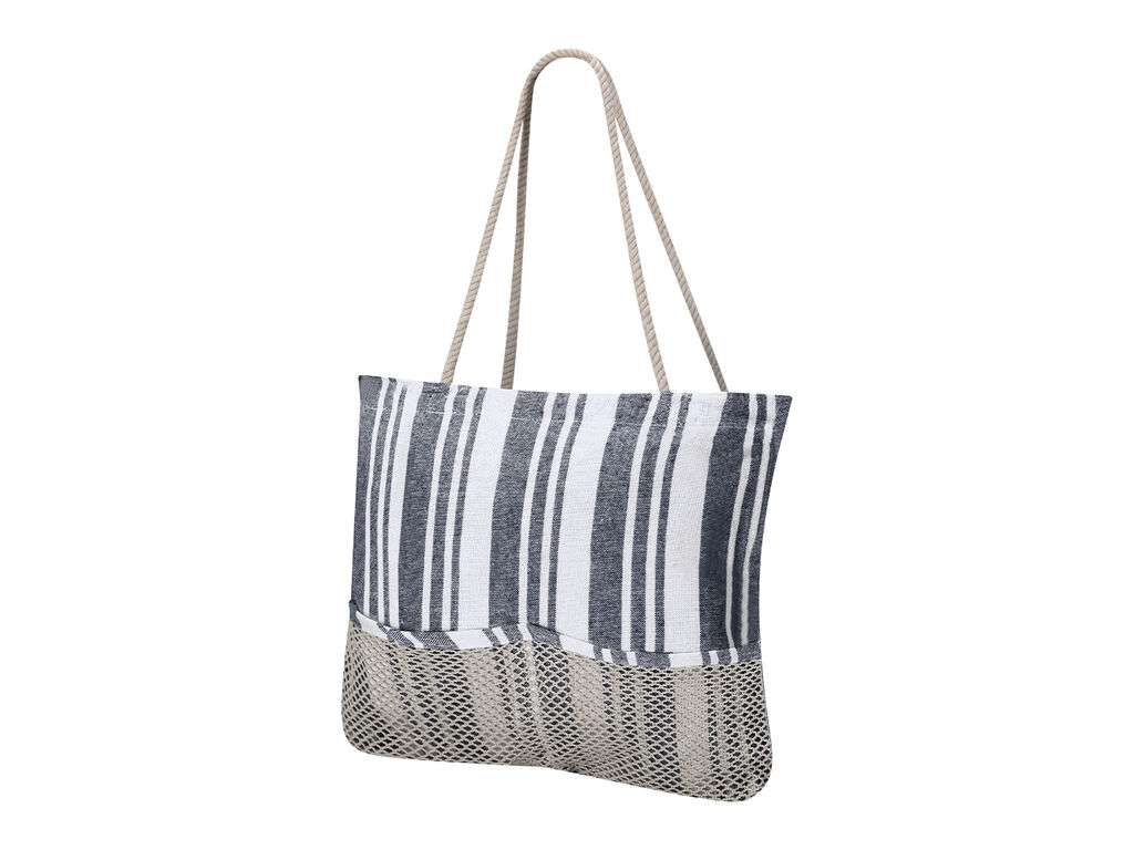 Set bolsa, neceser y pareo de algodón con diseño de rayas