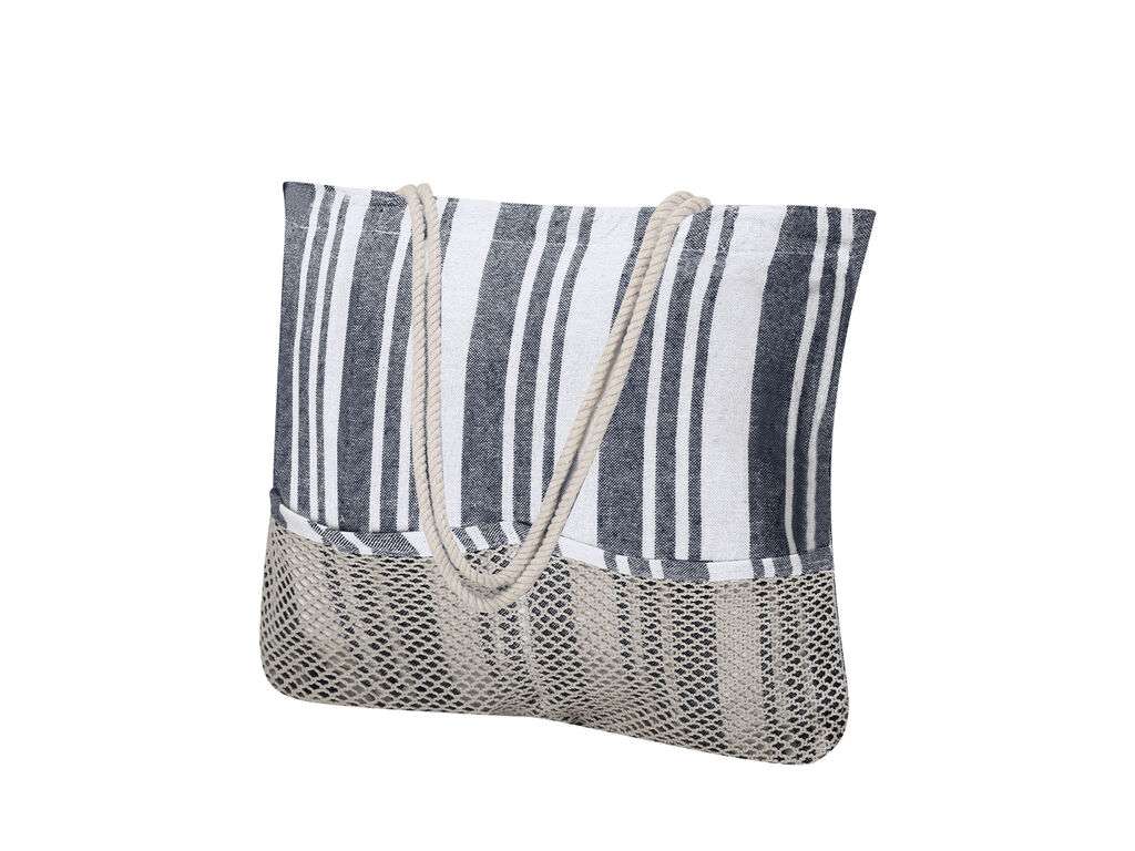 Set bolsa, neceser y pareo de algodón con diseño de rayas