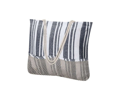 Set bolsa, neceser y pareo de algodón con diseño de rayas