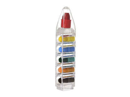 Set de ceras de colores con estuche translúcido, 6 puntas intercambiables