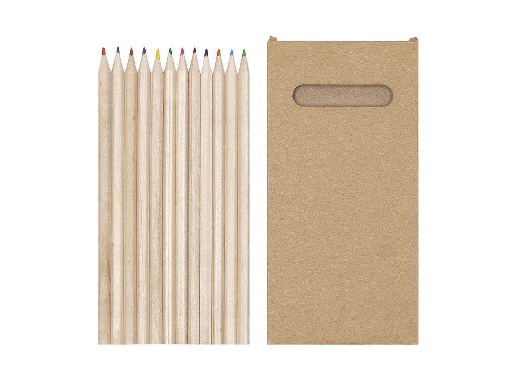 Caja de 12 lápices de colores Wibar con cuerpo hexagonal reciclados
