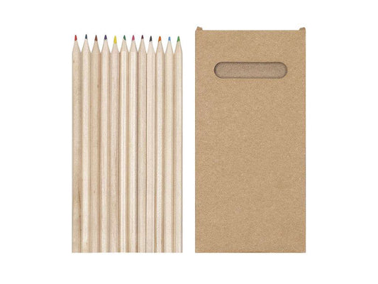 Caja de 12 lápices de colores Wibar con cuerpo hexagonal reciclados