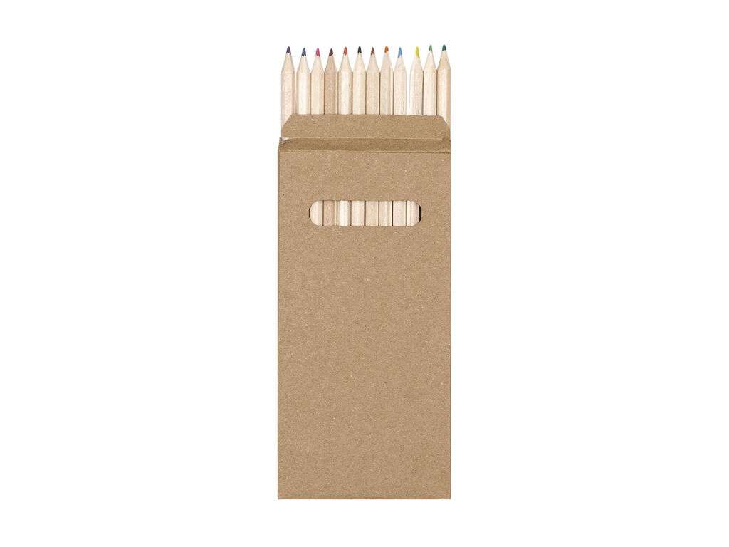 Caja de 12 lápices de colores Wibar con cuerpo hexagonal reciclados
