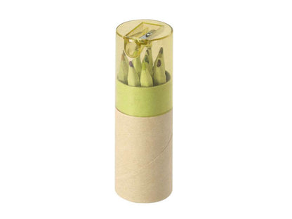 Set de 12 lápices de colores Nianlok en estuche reciclado con sacapuntas