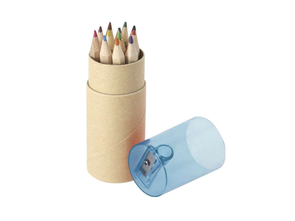 Set de 12 lápices de colores Nianlok en estuche reciclado con sacapuntas