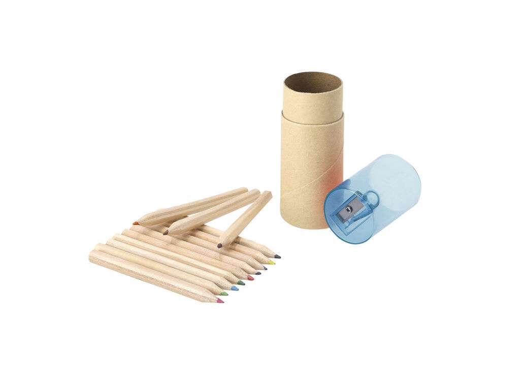 Set de 12 lápices de colores Nianlok en estuche reciclado con sacapuntas