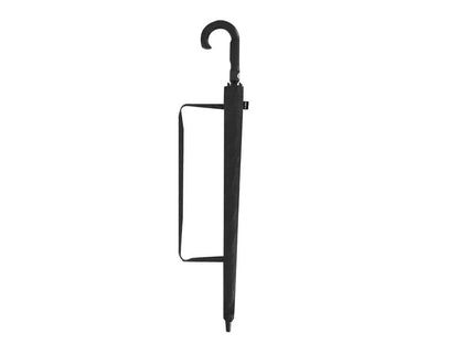 Paraguas antiviento negro con apertura automática y ribetes reflectantes