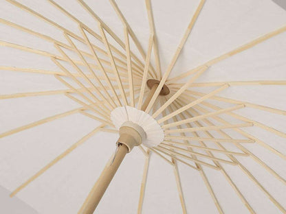 Sombrilla de madera y tela Zalea con mango natural resistente