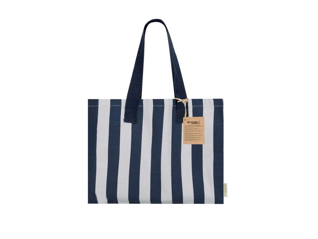 Bolsa de Algodón Reciclado Marylis a rayas con asas reforzadas