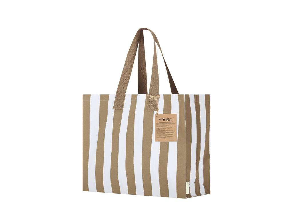 Bolsa de Algodón Reciclado Marylis a rayas con asas reforzadas