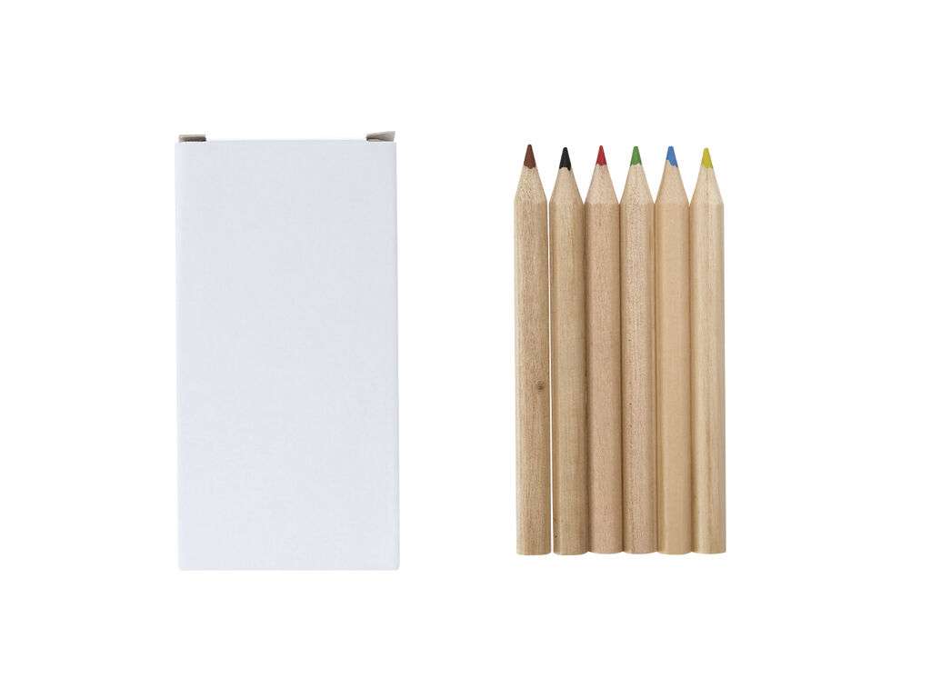 Set de 6 Lápices de Madera con Colores Variados en Estuche