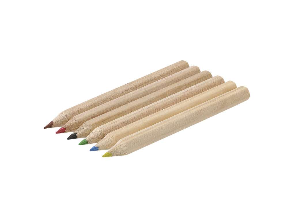Set de 6 Lápices de Madera con Colores Variados en Estuche